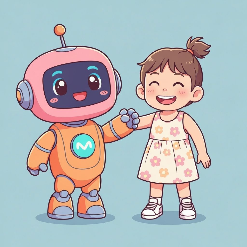 Child learning a new language with an AI coach
